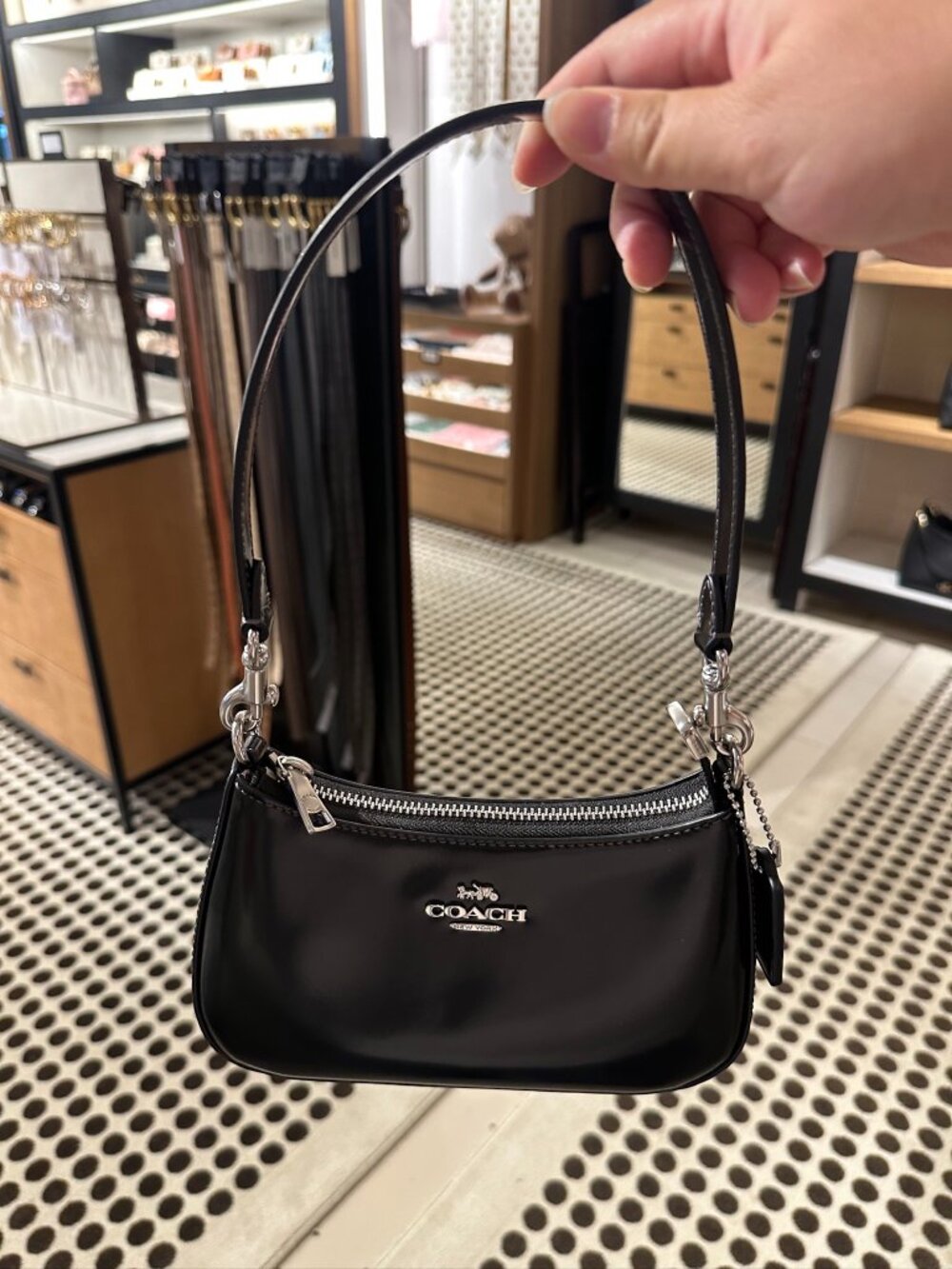 NWT! Coach CW310 Teri Mini Crossbody Shoulder Bag In Spazzolato Leather Black